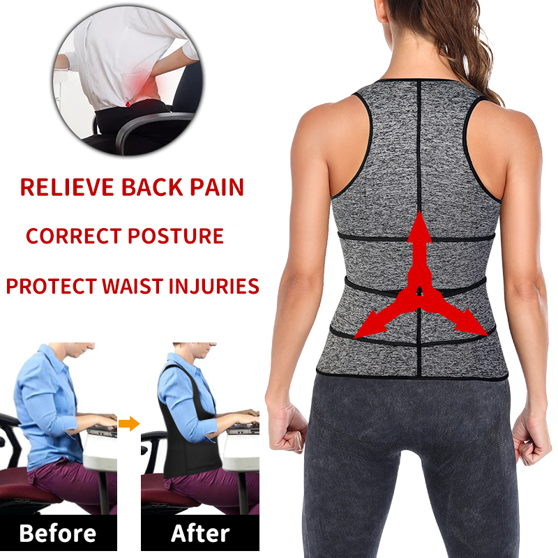 Women Waist Trainer Vest Neoprene Body Shaper Sauna Sweat Suit Slimming Sheath Fitness Workout Corset Top Shapewear Trimmer Belt