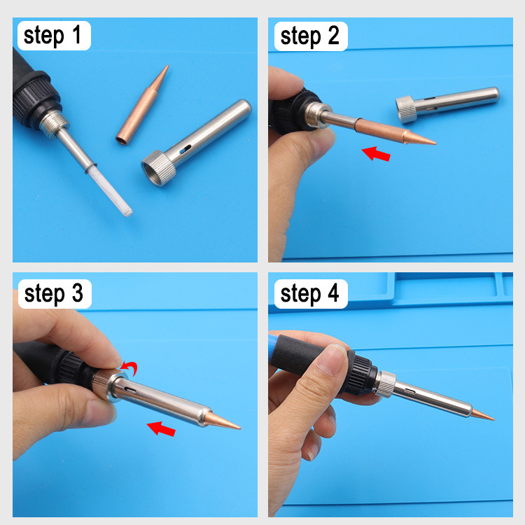 6pcs/lot Soldering Iron Tips Pure Copper 900M-T Soldering Iron Tip Lead-free Solder Tips Welding Head BGA Soldering Tools