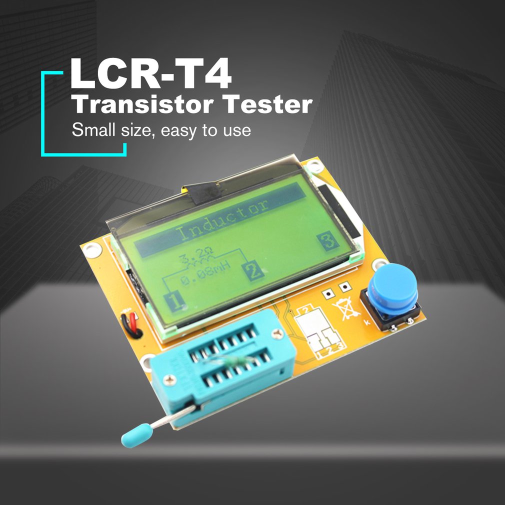 V2.68 ESR-T4 Mega328 Digital Transistor Tester Diode Triode Capacitance ESR Meter MOS/PNP/NPN LCR 12864 LCD screen Dropship