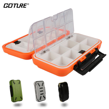 Goture Waterproof Fishing Box Double Side Removable Grid,Fishing Tackle Box for Bait Lure Hooks Storage,Carp Fly Fishing Box