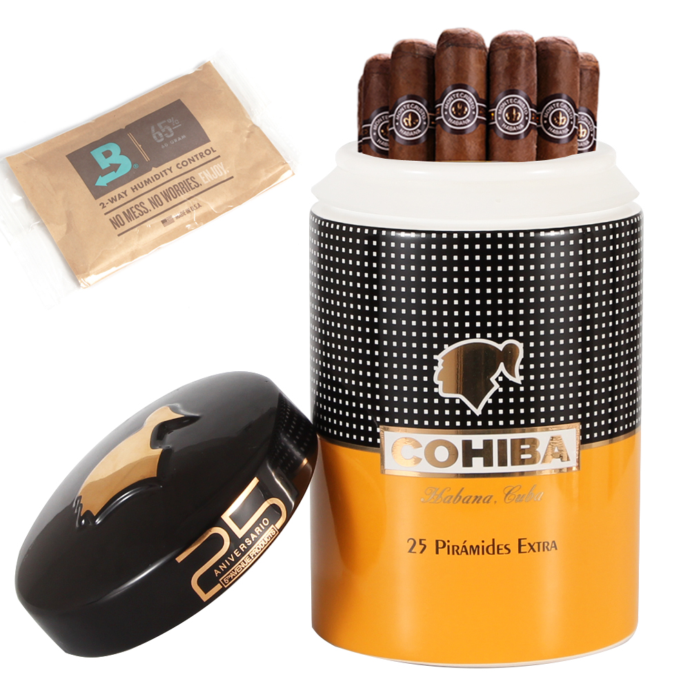 COHIBA Ceramic Cigar Humidor Tobacco Store Cigar Jar Home Humidor Box Cigar Tube For Cigars W/ Humidifier Bag