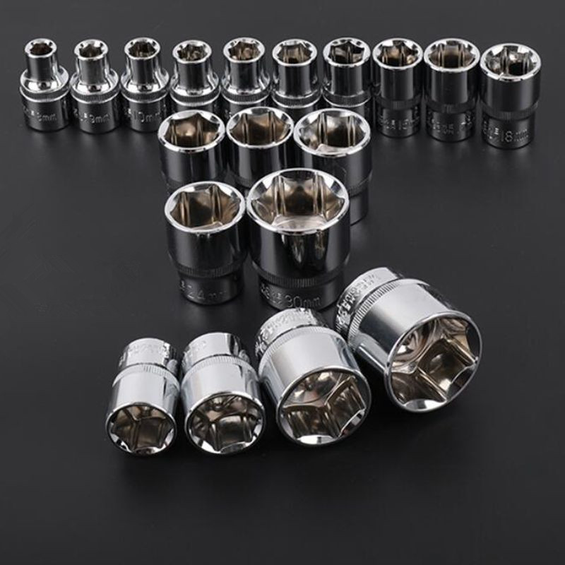 1pc 8MM 9MM 10MM 11 12 13 14 15 16 17 18 19 20 21 22 23 24 hexagon 1/2 short socket Wrench Head Sleeve Chrome vanadium alloy