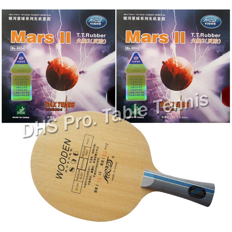 professional Racket Galaxy YINHE 896 with 2Pcs Galaxy YINHE Mars II Shakehand long handle FL