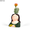 Nordic Creative Resin Cartoon character vase Human head sculpture Decorative ornaments Flower arrangement Home Decoration