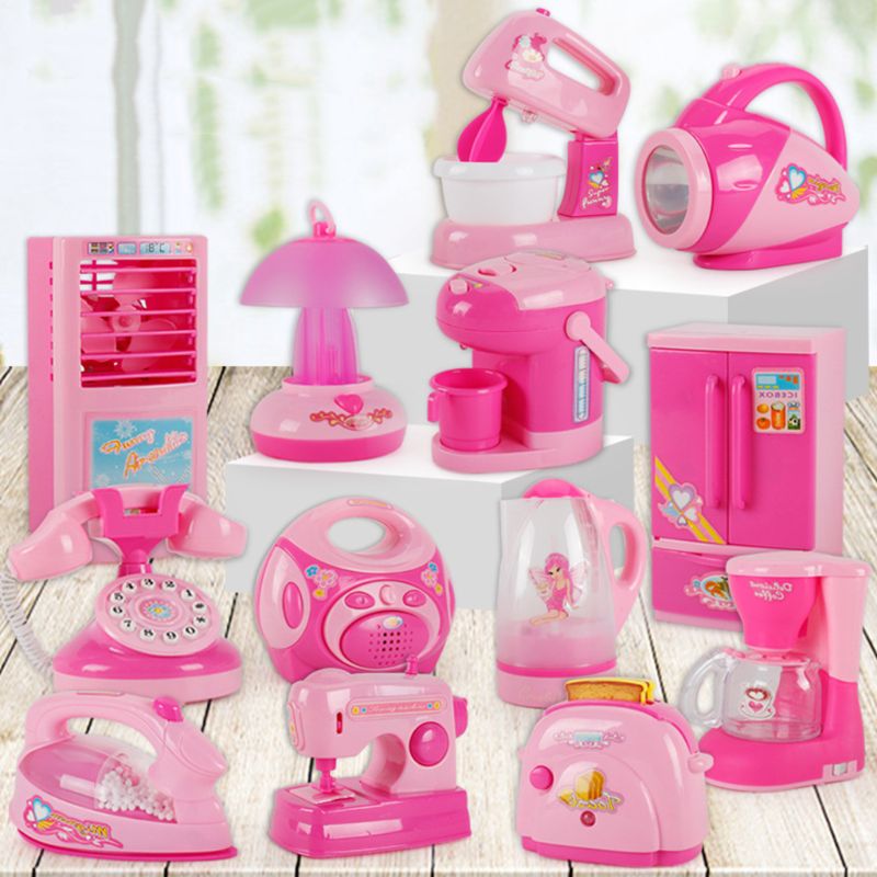 Children Kid Boy Girl Mini Kitchen Electrical Appliance Electric Iron Toy Set Dummy Household Pretended Play Gift