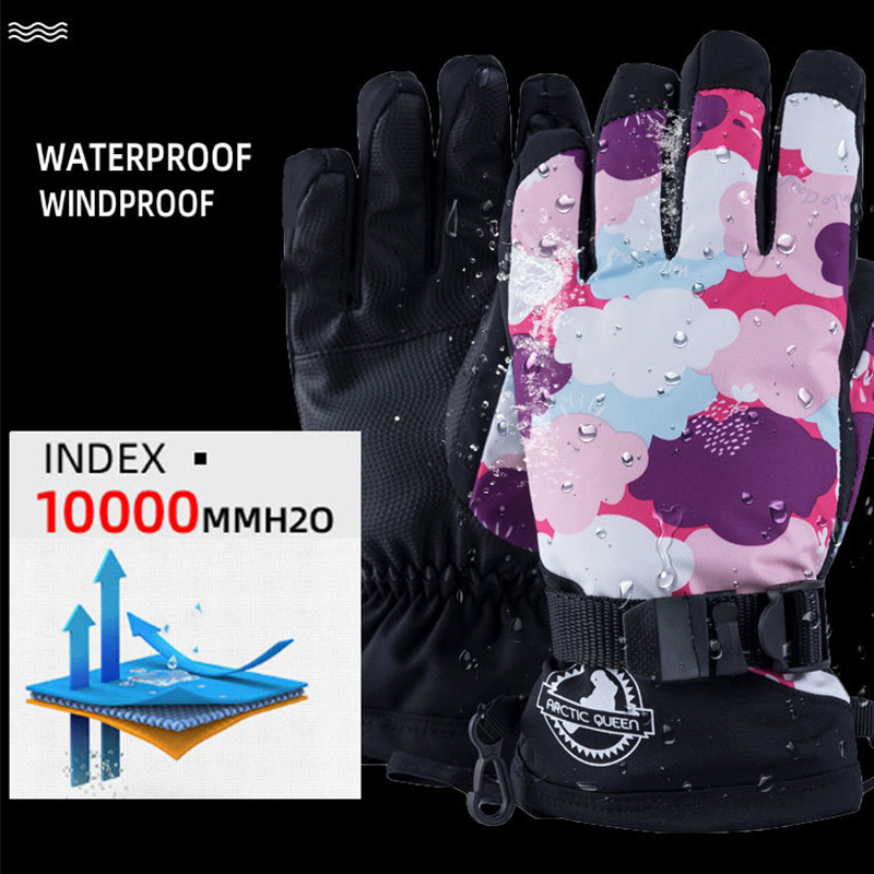 Ski Gloves for Women Men Winter Outdoor Sports Cycling Gloves Female Men's Windproof Waterproof Warm Thick Full Finger Gloves