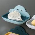 Creative Soap Dishes Drain Wall Mounted Soap Sponge Holder Removable Storage Rack Bathroom Kitchen Hanging Soap Box Organizer