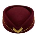 2019 Hot Sale Wool Felt Pillbox Air Hostesses Beret Hat Base Cap Airline Stewardess Sexy Formal Uniform Hat Caps Accessory