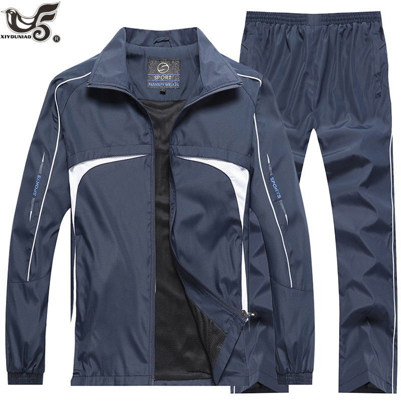 New Men's Spring Autumn Set outwear Men Sportswear 2 Piece Set Sport Suit Jacket+Pant Sweat suit Male Little monster Tracksuit