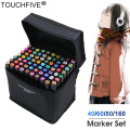 TouchFive Marker 30/40/60/80/168 Colors Pen Brush Pen Alcoholic Oily Based Ink Art Marker For Manga Dual Headed Sketch Markers
