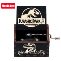 Wooden Hand Crank Music Box Queen Bohemian Rhapsody Jurassic Park Birthday Music Party Favors Gift For Kids