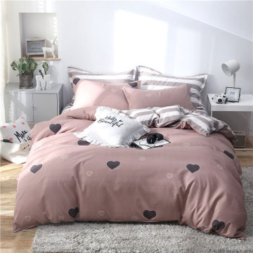 Pink Heart Flamingo Butterfly 4pcs Bed Cover Set Cartoon Duvet Cover Bed Sheets and Pillowcases Comforter Bedding Set 61001