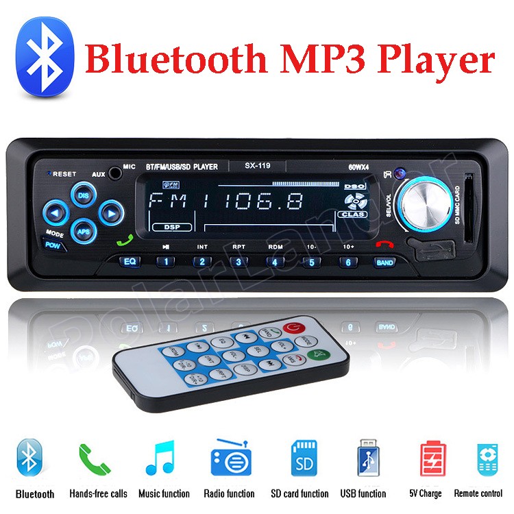 new arrival 1 Din Car Radio Auto Audio Stereo MP3 Player Support FM/SD/AUX/USB bluetooth handsfree remote control