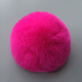 Original Factory Hot sale Keyhains Accessory Real Rabbit Fur Ball Pom Pom Plush Bag Car Pendant Key Chain EH642