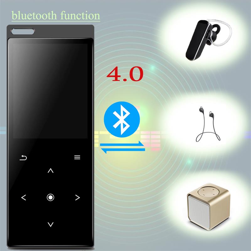 2020 Newest Bluetooth4.0 MP4 Player with Speaker Touch Button Lossless HiFi Music Player with E-book, FM Radio, Video Player