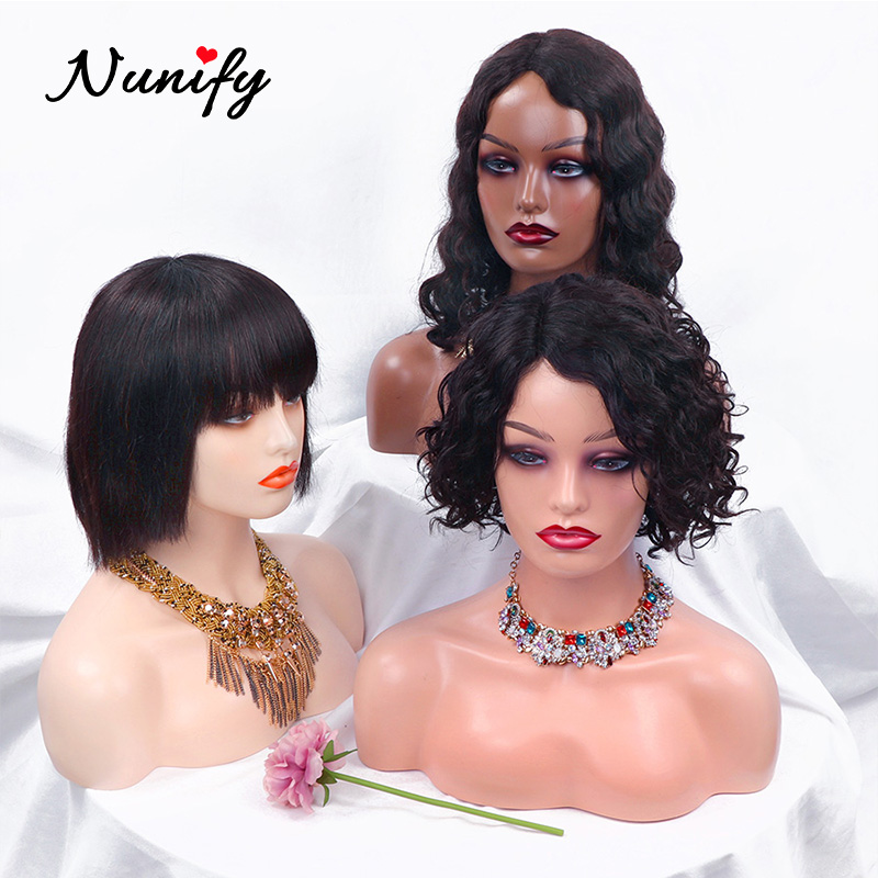 Nunify Black Beige Mannequin Head With Shoulders For Wigs Display Wig Making Tools Wig Holder Stand Female Model For Earring