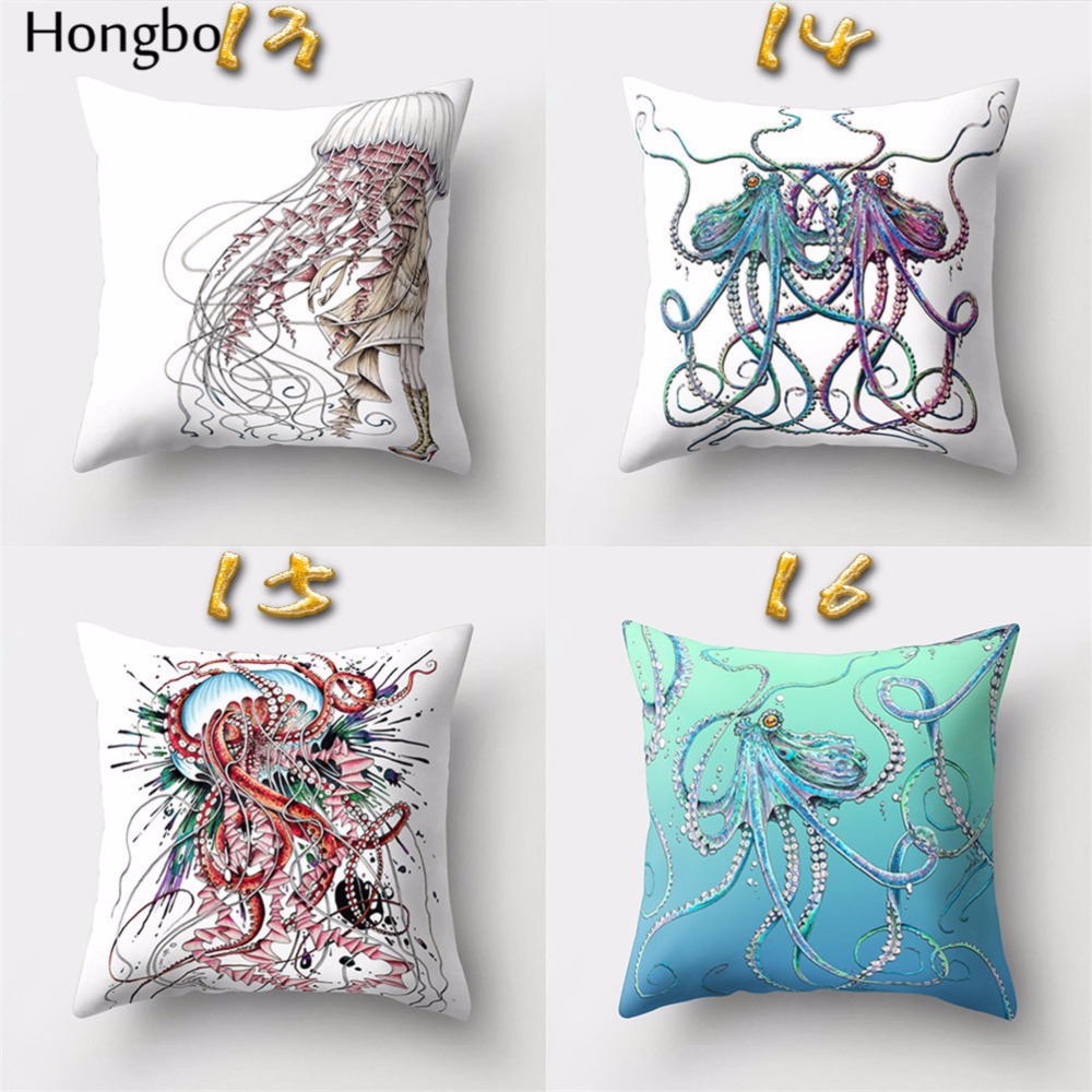 Hongbo 1 Pcs Colorful Sea Animal Octopus Pillow Cases Home Furnishings Pillowcase Cushion Cover Car Decor