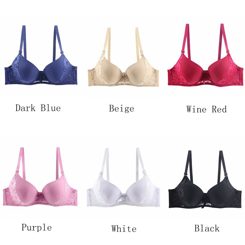 Xiushiren Sexy Bras For Women Push Up Solid Lace Bra 3/4 Cup Underwire Soutien Gorge Soft Cotton Underwear Size 40-50 C D Black