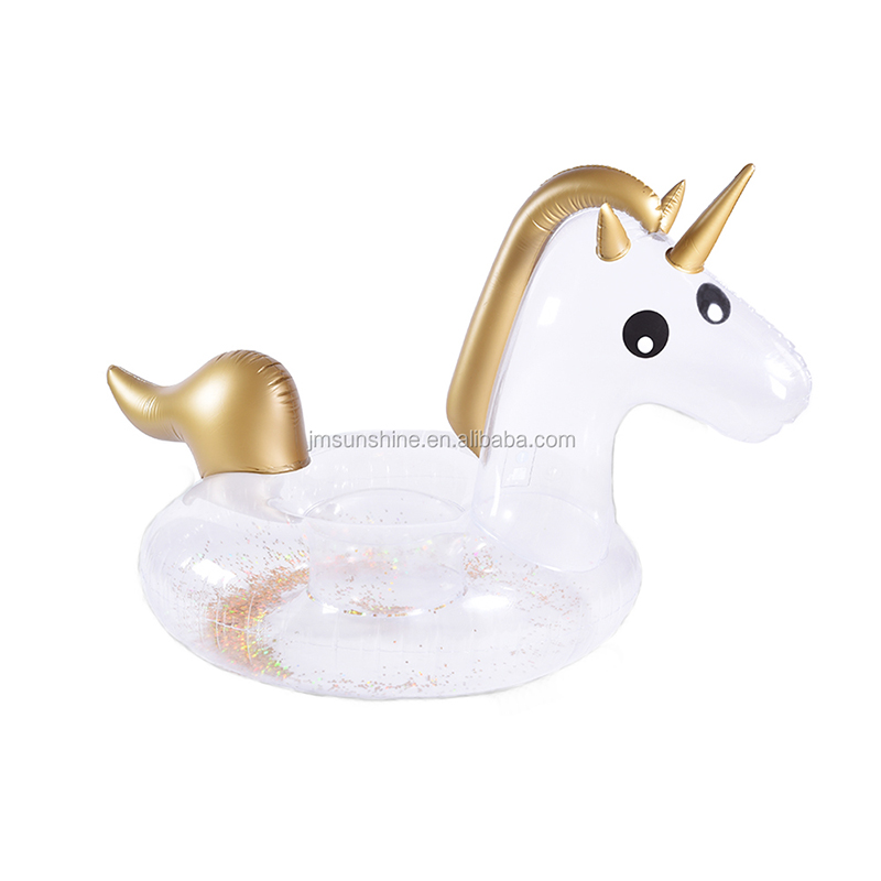 Glitter Inflatable Unicorn Float rider pvc pool float
