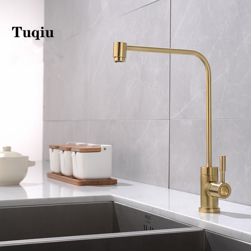 Direct Drinking water Faucet Kitchen Sink Tap Single Lever singl Cold Water brush gold drinking faucet black chrome