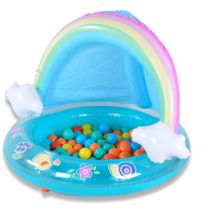 Rainbow Blow up Kiddie Pool Inflatable Mini Pool