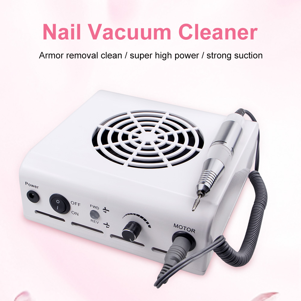 80W 2-IN-1 Nail Drill Machine & Nail Dust Collector Manicure With Powerful Fan Mill Cutter Machine For Manicure Pedicure Tool