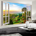 Custom Photo Wallpaper 3D Stereoscopic Outdoors Landscape Window Murals Living Room Sofa Background Wall Decoration Wallpaper