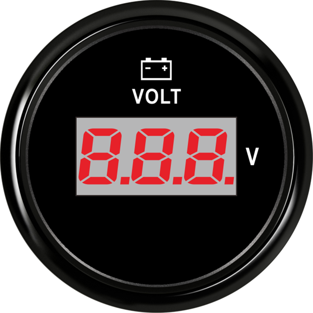 1pc 52mm Digital Voltmeters Modified 8-32v Display Auto Volt Meters Marine Black Voltage Gauges Red Backlight Sus316L Bezel