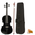 4/4 Full Size Acoustic Violin Fiddle Black with Case Bow Rosin & Violin Shoulder Rest for 4/4-3/4 Size with Collapsible