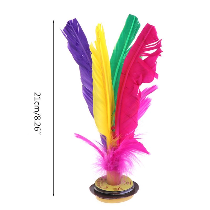 6pcs Colorful Feathers Shuttlecock Chinese Jianzi Foot Sports Outdoor Toy Game Q1FF
