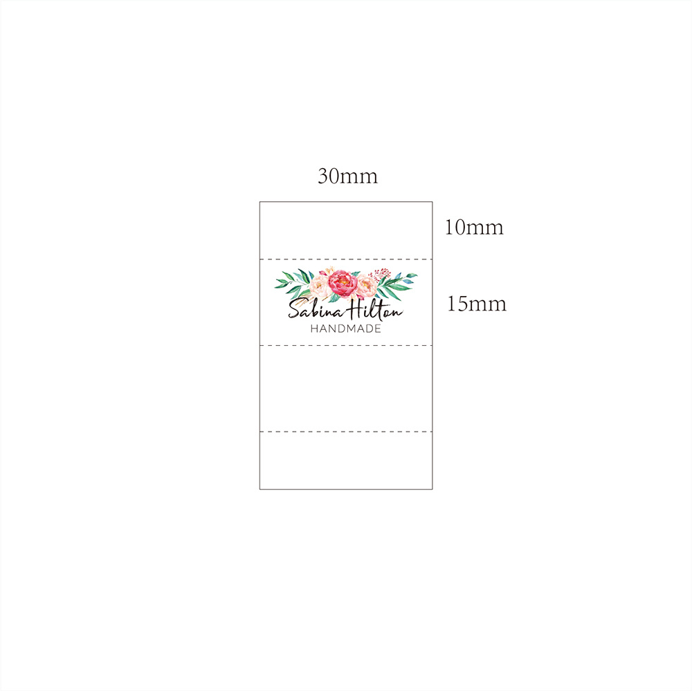 Custom Sewing label, fold, Custom Clothing Labels - Fabric Name Tags, Logo or Text, Cotton Ribbon, Custom Design (MD3035)