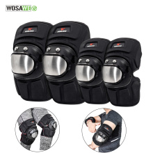 WOSAWE Stainless Steel Protective Plate Knee Protector Guard Motorcycle Ski Snowboard Skating Protection Elbow Knee Pads