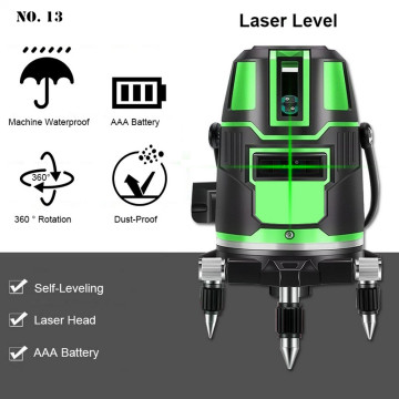 Rotary Laser Level 360 Green 2/3/5 Lines Cross Line Auto Self Leveling Measure Tool Laser Leveler Vertical Line Indoor Outdoor