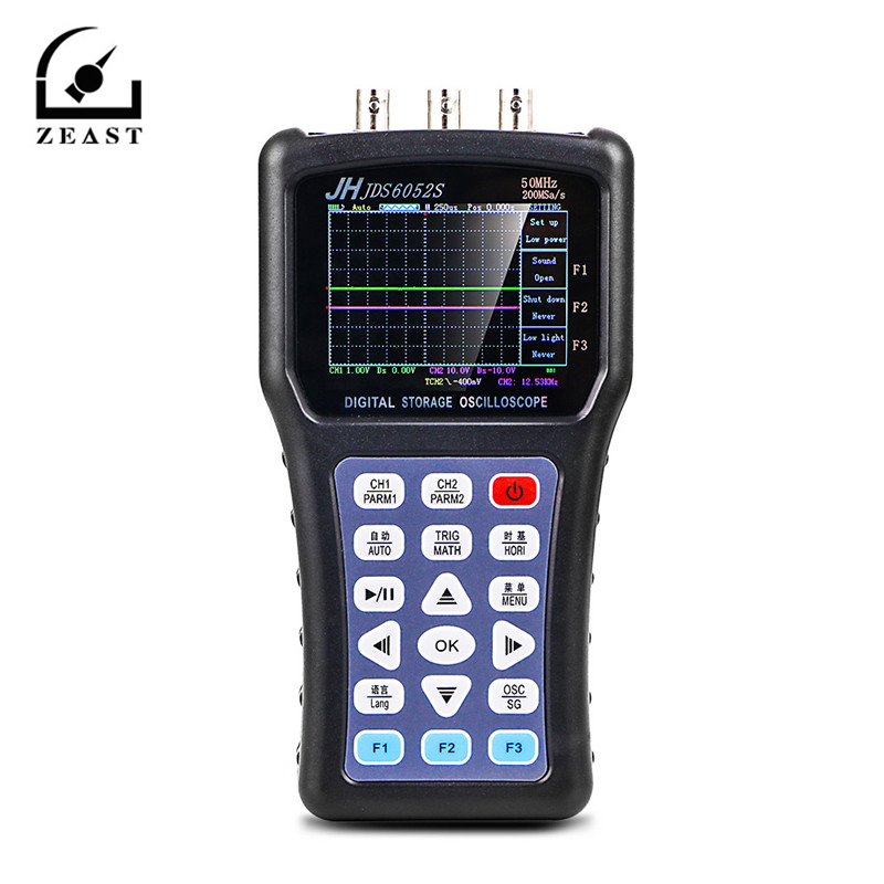 Portable Handheld Oscilloscope JDS6052S Digital Storagesignal Function Generator 20MHz Oscilloscope AC/DC Input Coupling