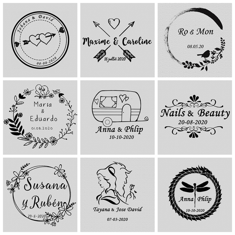 40mm Professional Wedding customized stamp Self Inking business family return address invitation stamp Rectangle square