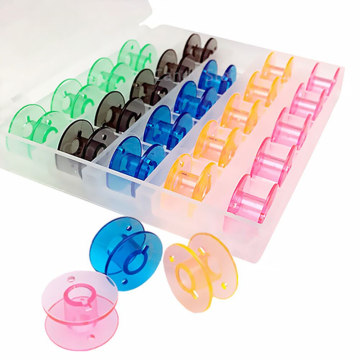 25Pcs/Set Colorful Empty Bobbins Sewing Machine Accessories Sewing Tools Plastic Storage Box AA8275