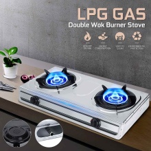 4000W LPG Liquefied Petroleum Gas Stove Benchtop Double Hole Cooker Stove Energy-saving Double Stove 2 Pots Home Kitchen Cooker