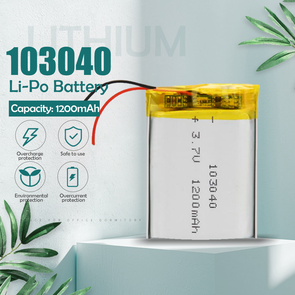 3.7V 1200mAh 103040 Lithium Polymer LiPo Rechargeable Battery For MP3 MP4 GPS PSP VR DVR DVD mobile video game Tablet Power bank