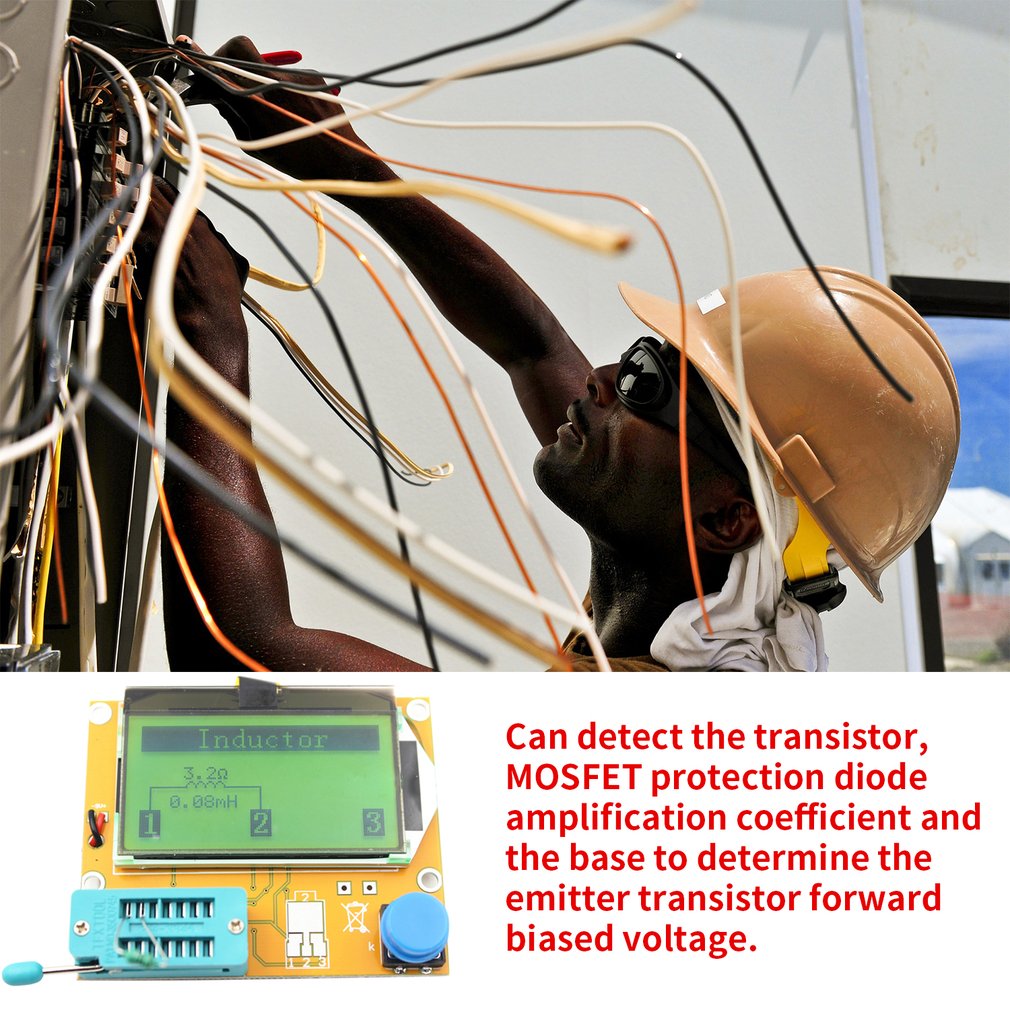 V2.68 ESR-T4 Mega328 Digital Transistor Tester Diode Triode Capacitance ESR Meter MOS/PNP/NPN LCR 12864 LCD screen Dropship