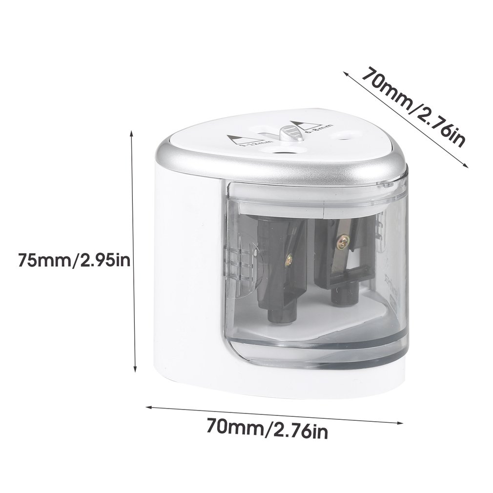 TENWIN Double Holes Electric Pencil Sharpener Students stationery Home School Office Desktop Pencil Sharpener Supplies for kids