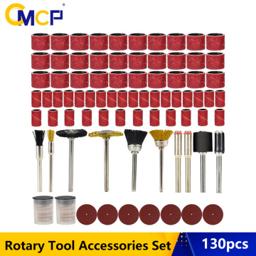 CMCP 130pcs Rotary Tool Accessories Set For Dremel Rotary Tool Abrasive Tools Kit For Grinding Sanding Polishing Cutting Tool