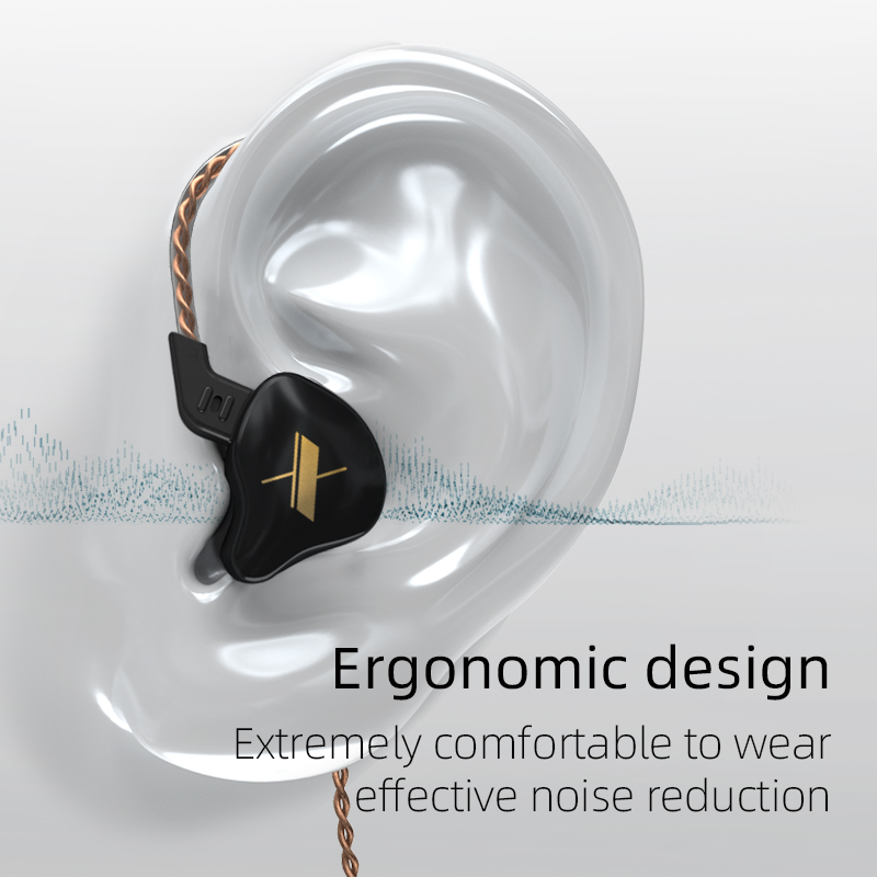 AK KZ EDX 1 Dynamic In Ear Earphones HIFI Bass Headphone Noise Cancelling Headset