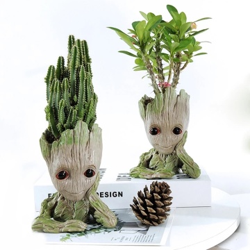 Creative Home Decoration Nursery Pots Groot Flower Pots Fairy Garden Decoration Miniature Model Green Plants Succulent Holders