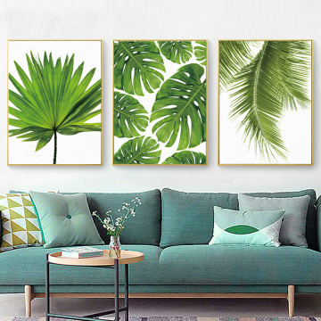 Tropical Banana Leaf Canvas Painting Fresh Palm Leaves Nordic Green Plant Poster Greenery Wall Picture Room Decoration