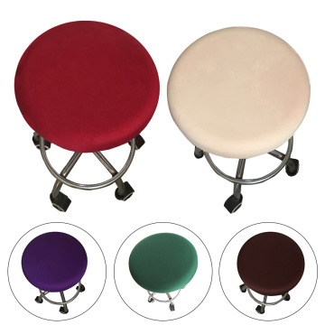 Fashion Round Chair Cover Bar Stool Cover Elastic Seat Cover Chair Protector Solid Color Home Chair Slipcover Spandex