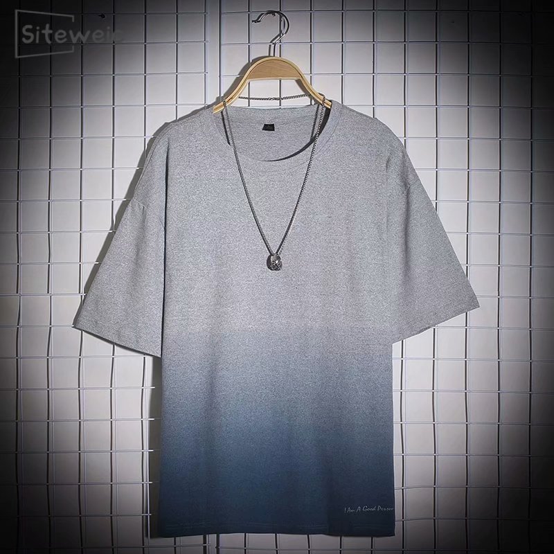 SITEWEIE New Men's Summer Gradient Streetwear T Shirt Male Short Sleeve 3D Printed Fashion Hip Hop Boys Tshirt Tops M-3XL L303