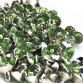 New 100Sets 8mm Acrylic Peridot Green Crystal Rhinestone Rivets Silver Studs Leather Craft DIY Shipping Free