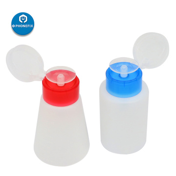 PHONEFIX 1Pc 180ml Empty Plastic Alcohol Liquid Press Pumping Dispenser Bottle Nail Polish Remover Art UV Gel Cleaner Bottle