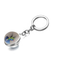 Colorful Flying Hummingbird Keychain Bag Charm Decoration Double Sided Glass Ball Key Chain Ring Women Gift Cute Animal Jewelry