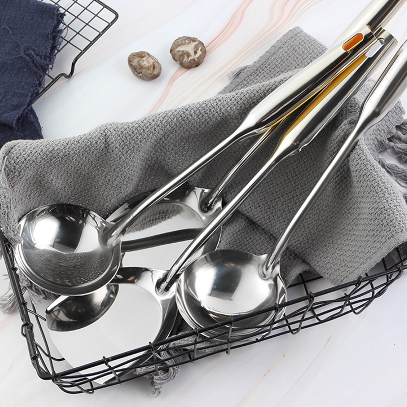 Stainless Steel Solid Soup Spoon Ladle Turner Set Scoops Turner Spatula Pot Shovel Sauces Spoon Kitchen Cooking Utensils